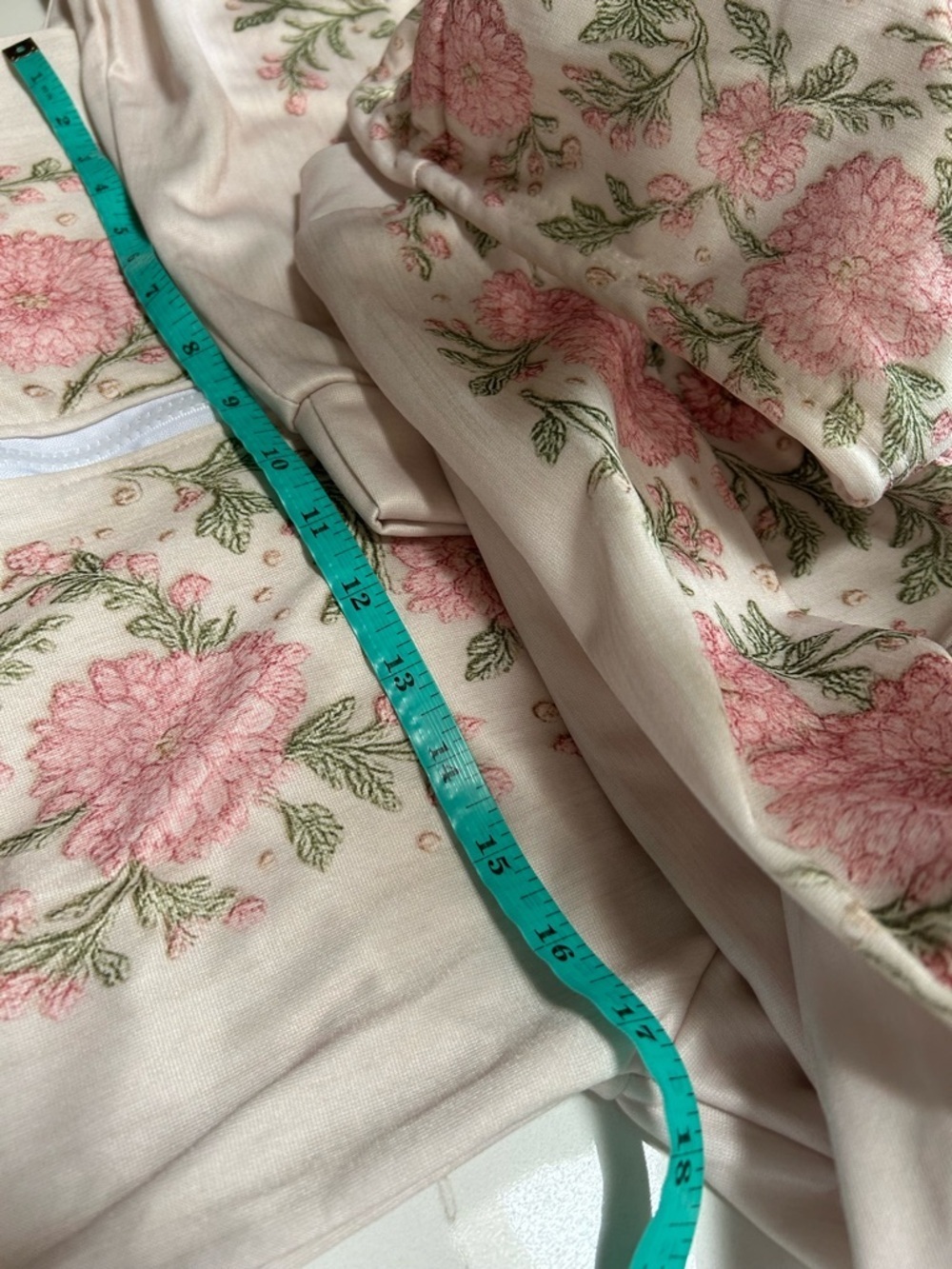 Floral Print Full Zip Hoodie - Picture 9 of 9